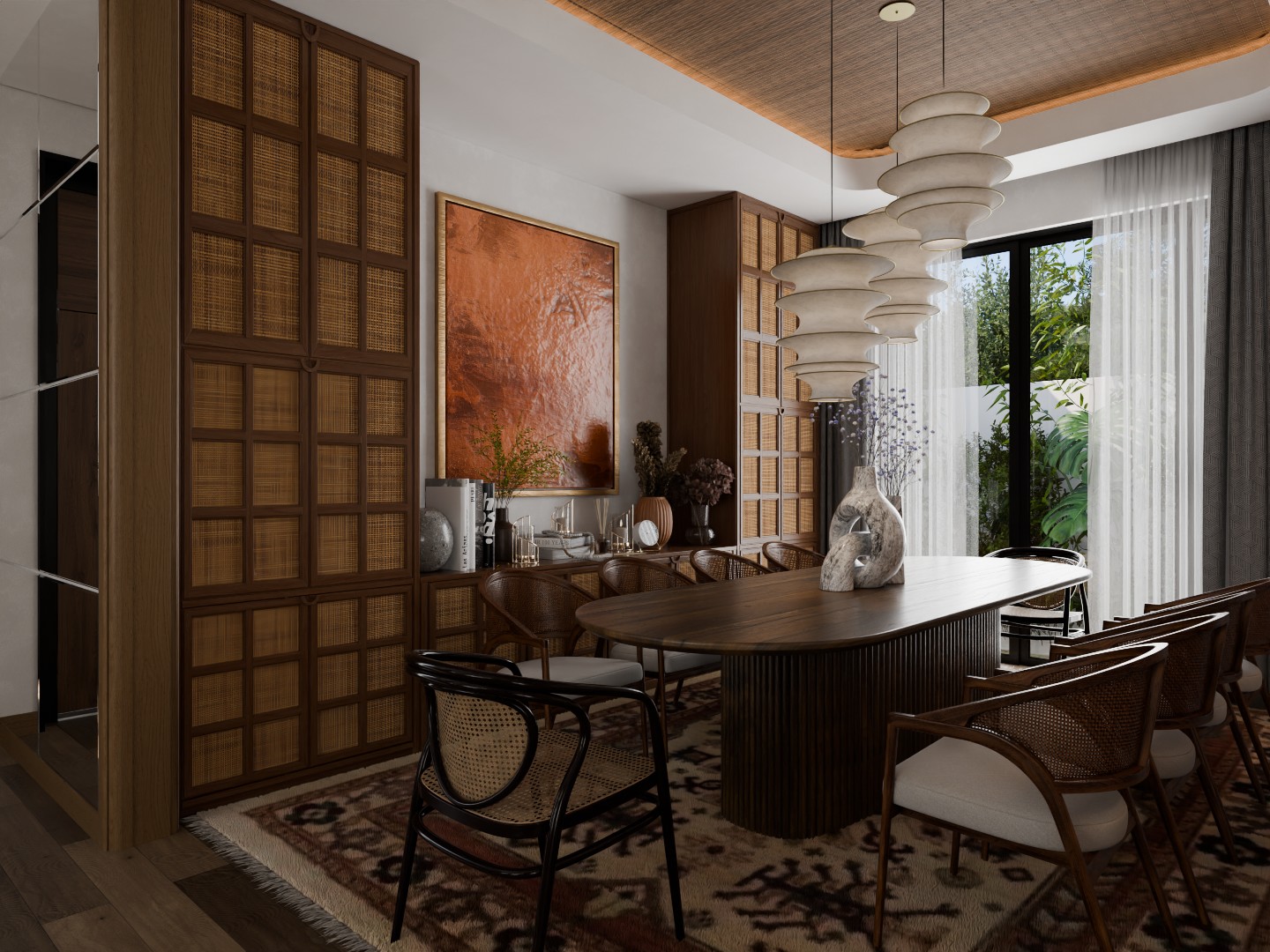 Integrated Earthy Kitchen & Dining Space